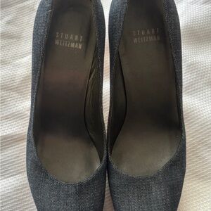 Stuart Weitzman Denim Cork Wedge Platform - Made in Spain